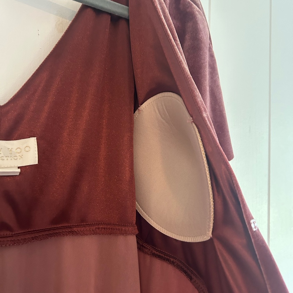 Jenny Yoo Rich Burgundy Gown - Velour bridesmaid gown, original price >$300 - Picture 3 of 4